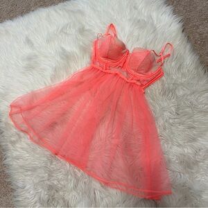 Victoria’s Secret Coral Mesh Babydoll